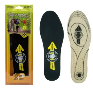 Footgel Camino de Santiago gel insoles, showing the fabric surface and gel cushioning