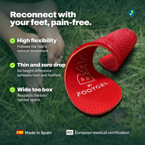 Footgel Barefoot: Flexible zero-drop design and wide toe box