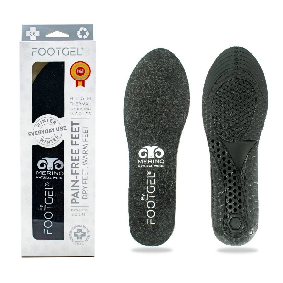 Footgel Daily Use Winter gel insoles, showing the fabric surface and gel cushioning