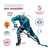Footgel Ice Hockey impact-chain diagram showing the joints and body areas identified by HQ