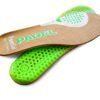 Footgel Padel brown microfibre surface and lime-green gel underside