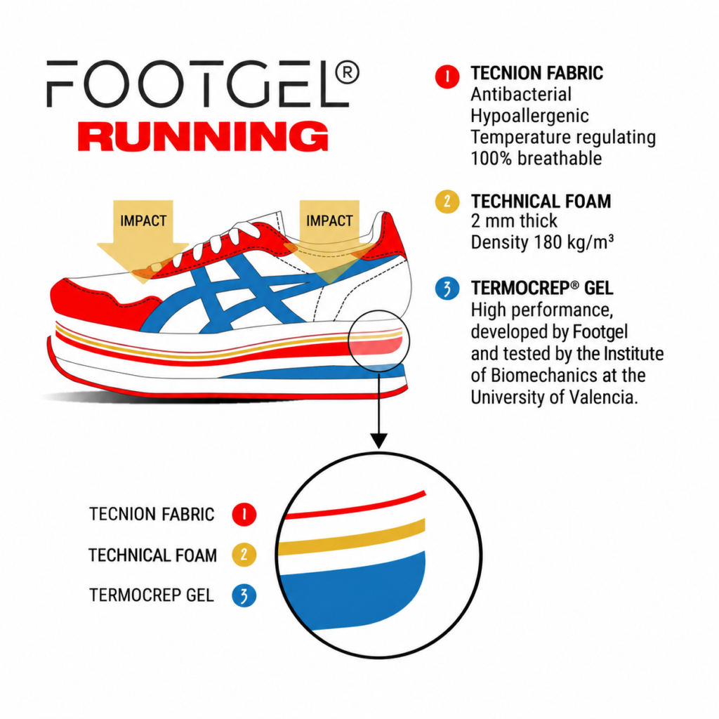 Footgel Running three-layer construction diagram