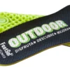 Footgel Trekking close-up of the black Trekking surface and lime-green gel cushioning