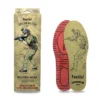 Footgel Military packaging beside an olive soldier-print top and red gel underside