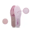 Footgel pale-pink microfibre and gel insoles with enlarged views of both surface textures